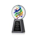 Galileo Globe on Tall Marble Base Glass Award