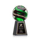 Zodiac Globe on Tall Marble Glass Award