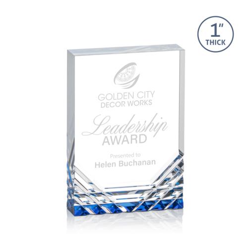 Awards and Trophies - Elektra Blue Rectangle Acrylic Award
