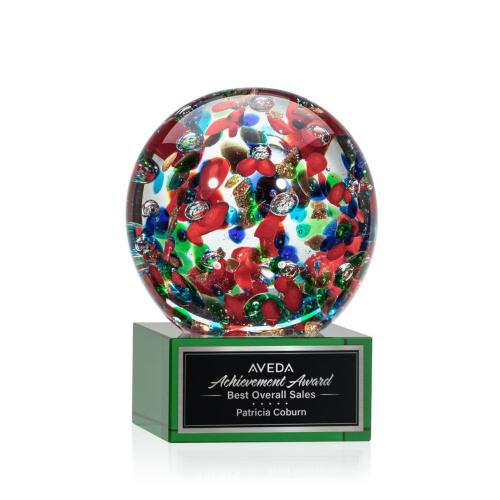Awards and Trophies - Fantasia Green on Hancock Base Globe Glass Award