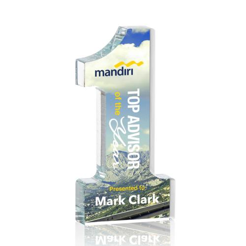 Awards and Trophies - Full Color Imprint - Optical #1 Full Color Paperweight