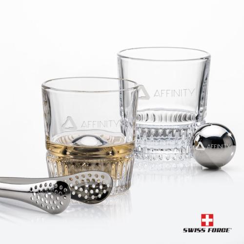 Corporate Gifts - Barware - Gift Sets - Swiss Force® S/S Balls & 2 Newkirk OTR