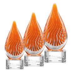 Employee Gifts - Aventura Clear on Paragon Base Tear Drop Glass Award