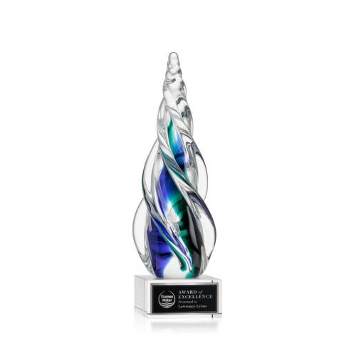 Awards and Trophies - Crystal Awards - Glass Awards - Art Glass Awards - Alderon on Hancock Base - Clear