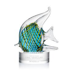 Employee Gifts - Davos Fish Animals on Stanrich Base Glass Award