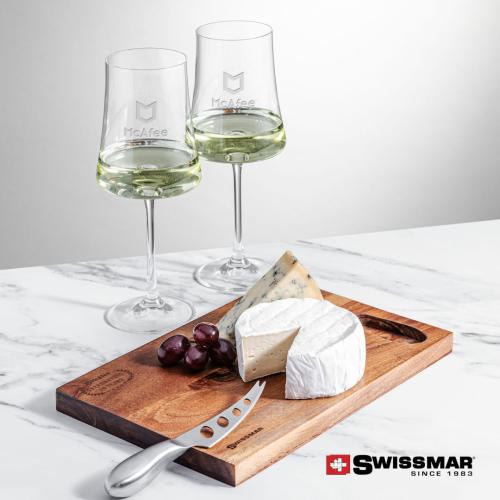 Corporate Gifts - Barware - Gift Sets - Swissmar® Acacia Board &  2 Dakota Wine