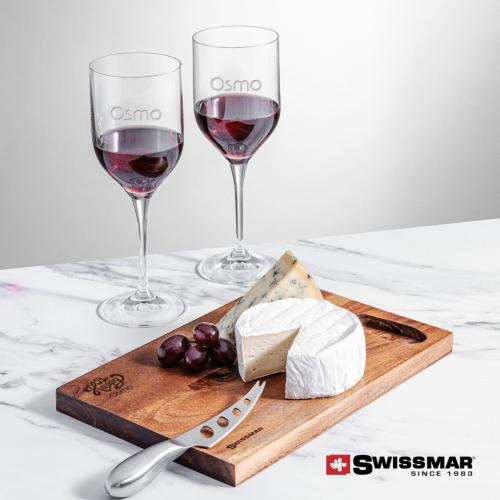 Corporate Gifts - Barware - Gift Sets - Swissmar® Acacia Board &  2 Belmont Wine