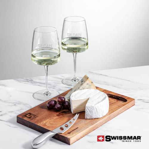 Corporate Gifts - Barware - Gift Sets - Swissmar® Acacia Board &  2 Dunhill Wine