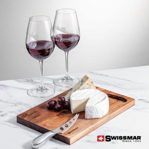 Corporate Gifts - Barware - Gift Sets - Swissmar® Acacia Board &  2 Bartolo Wine