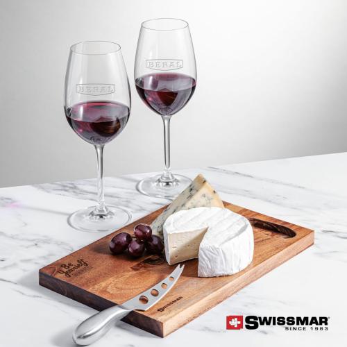 Corporate Gifts - Barware - Gift Sets - Swissmar® Acacia Board &  2 Coleford Wine