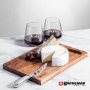 Swissmar&reg; Acacia Board & 2 Cannes Stemless Wine