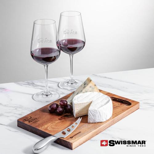 Corporate Gifts - Barware - Gift Sets - Swissmar® Acacia Board &  2 Laurent Wine