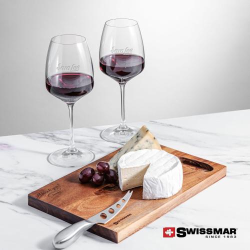 Corporate Gifts - Barware - Gift Sets - Swissmar® Acacia Board &  2 Oldham Wine