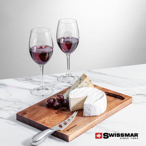 Corporate Gifts - Barware - Gift Sets - Swissmar® Acacia Board &  2 Naples Wine
