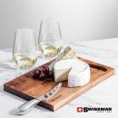 Swissmar&reg; Acacia Board & 2 Boston Stemless Wine
