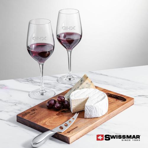 Corporate Gifts - Barware - Gift Sets - Swissmar® Acacia Board &  2 Lethbridge Wine