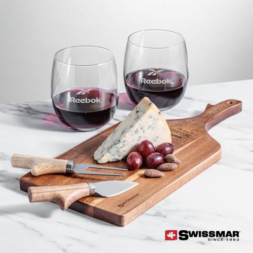 Corporate Gifts - Barware - Gift Sets - Swissmar® Paddle Board & 2 Zacata Stemless Wine