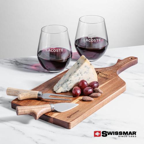 Corporate Gifts - Barware - Gift Sets - Swissmar® Paddle Board & 2 Reina Stemless Wine
