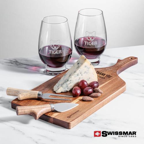 Corporate Gifts - Barware - Gift Sets - Swissmar® Paddle Board & 2 Glenarden Stemless Wine