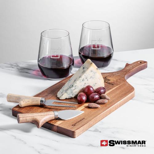 Corporate Gifts - Barware - Gift Sets - Swissmar® Paddle Board & 2 Germain Stemless Wine