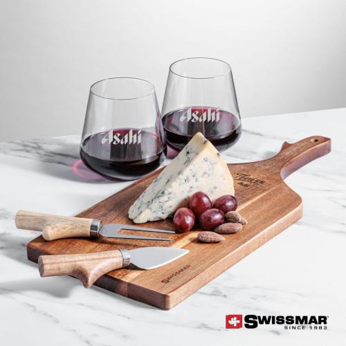 Corporate Gifts - Barware - Gift Sets - Swissmar® Paddle Board & 2 Cannes Stemless Wine
