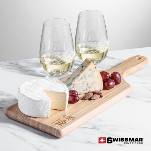 Corporate Gifts - Barware - Gift Sets - Swissmar® Bamboo Board & 2 Boston Stemless Wine