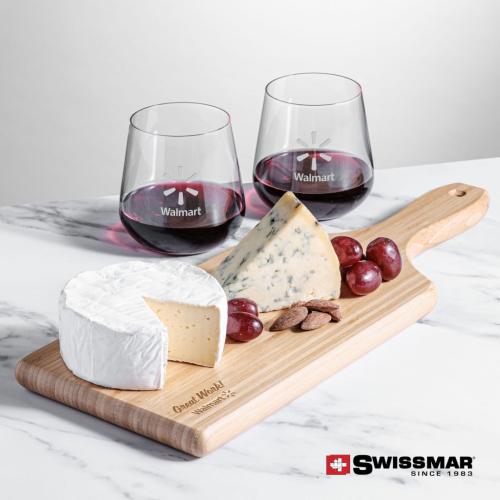 Corporate Gifts - Barware - Gift Sets - Swissmar® Bamboo Board & 2 Howden Stemless Wine