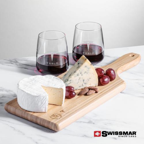 Corporate Gifts - Barware - Gift Sets - Swissmar® Bamboo Board & 2 Dunhill Stemless Wine