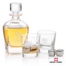 Sterling 3pc Decanter Set & S/S Ice Cubes