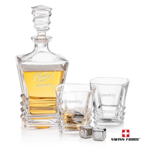 Corporate Gifts - Barware - Gift Sets - Bentley 3pc Decanter Set & S/S Ice Cubes