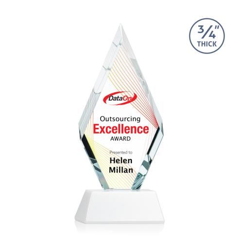 Awards and Trophies - Richmond Full Color White on Newhaven Diamond Crystal Award