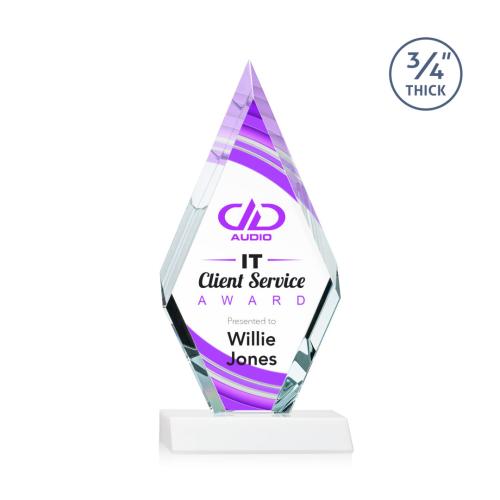 Awards and Trophies - Richmond Full Color White Diamond Crystal Award