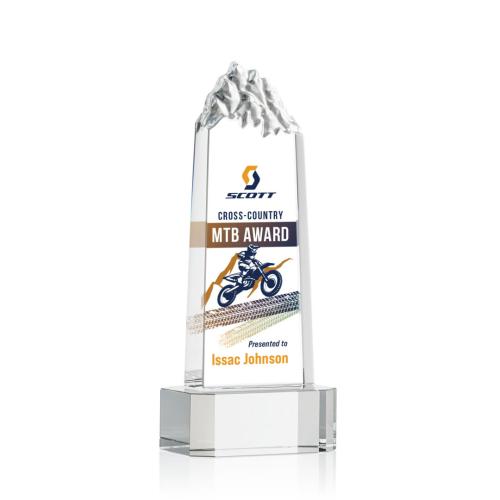 Awards and Trophies - Himalayas Full Color Clear on Base Towers Crystal Award
