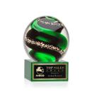 Zodiac Green on Hancock Base Globe Glass Award