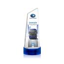 Belmont Tower Full Color Blue on Stanrich Peaks Crystal Award