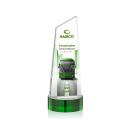 Belmont Tower Full Color Green on Stanrich Peaks Crystal Award