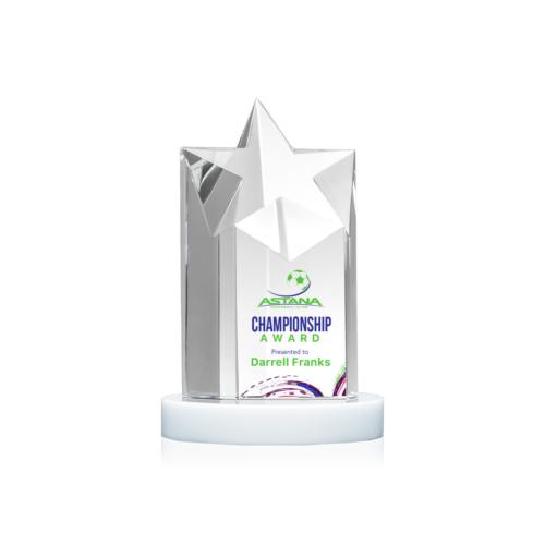 Awards and Trophies - Berkeley Full Color White on Condor Base Star Crystal Award