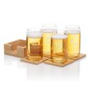 Bamboo Coaster Gift Set - Beer Can