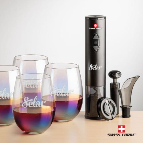 Corporate Gifts - Barware - Gift Sets - Swiss Force® Opener Set & Miami Stemless Wine