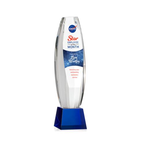 Awards and Trophies - Hoover Full Color Blue on Robson Base Towers Crystal Award
