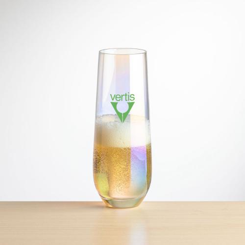 Corporate Gifts - Barware - Champagne Flutes - Miami Stemless Flute - Imprinted