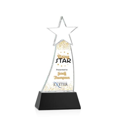 Awards and Trophies - Manolita Full Color Black Star Crystal Award