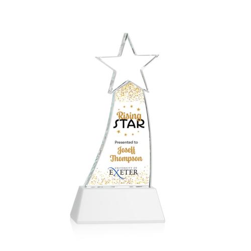 Awards and Trophies - Manolita Full Color White Star Crystal Award