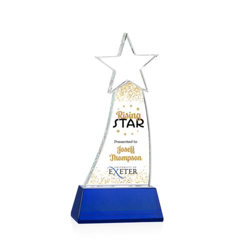 Awards and Trophies - Manolita Full Color Blue Star Crystal Award