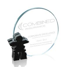 Employee Gifts - Clement Inukshuk Granite Circle Crystal Award