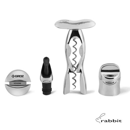 Corporate Gifts - Barware - Wine Accessories - rabbit® Delux 4-PC Wine Tool Kit