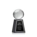 Golf Ball Globe on Tall Marble Crystal Award