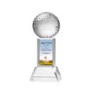 Golf Ball Full Color Clear on Stowe Globe Crystal Award