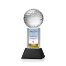 Golf Ball Full Color Black on Stowe Globe Crystal Award