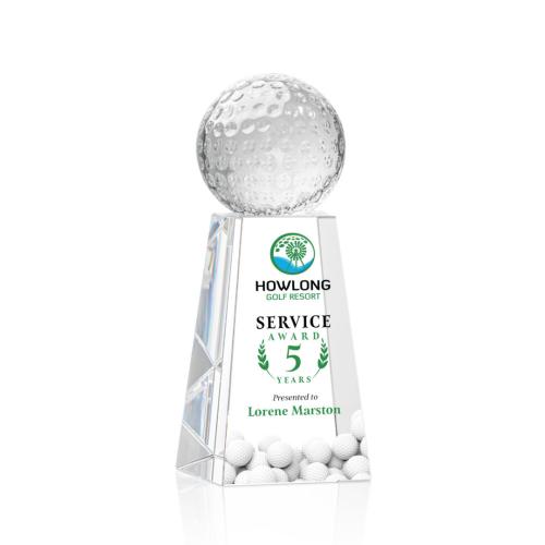 Awards and Trophies - Golf Ball Full Color Globe on Novita Crystal Award